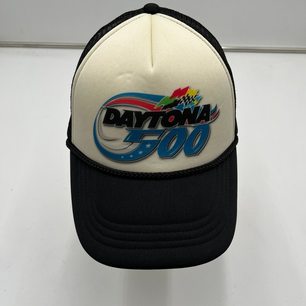 NASCAR Daytona 500 Trucker Hat Mesh Snapback‎ Racing Black OSFM Cotton On